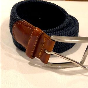 Peter Millar Waxed Braided Belt - Navy size 38